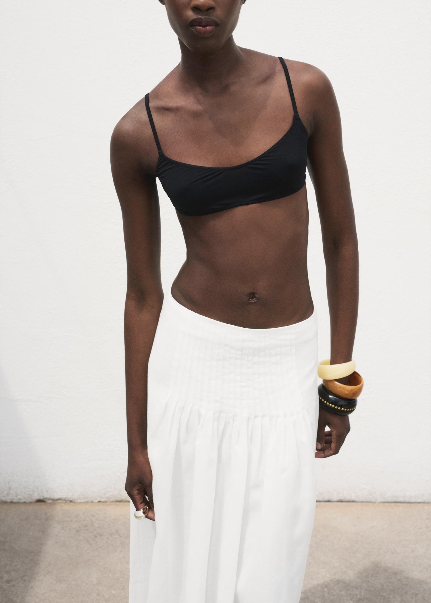 Ramie pleated skirt - Women | MANGO USA Product Image