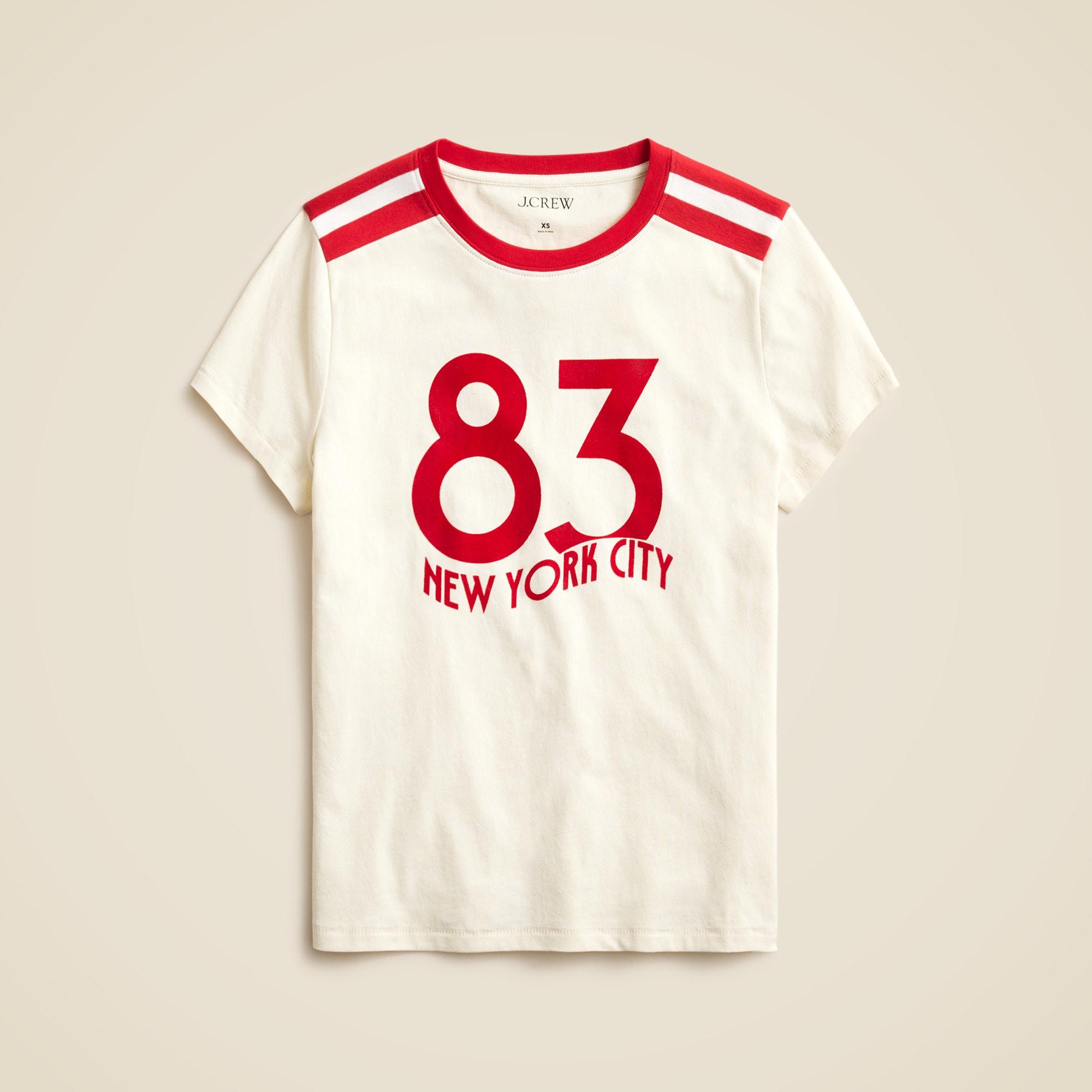 Shrunken-fit "New York '83" graphic T-shirt in broken-in jersey Product Image