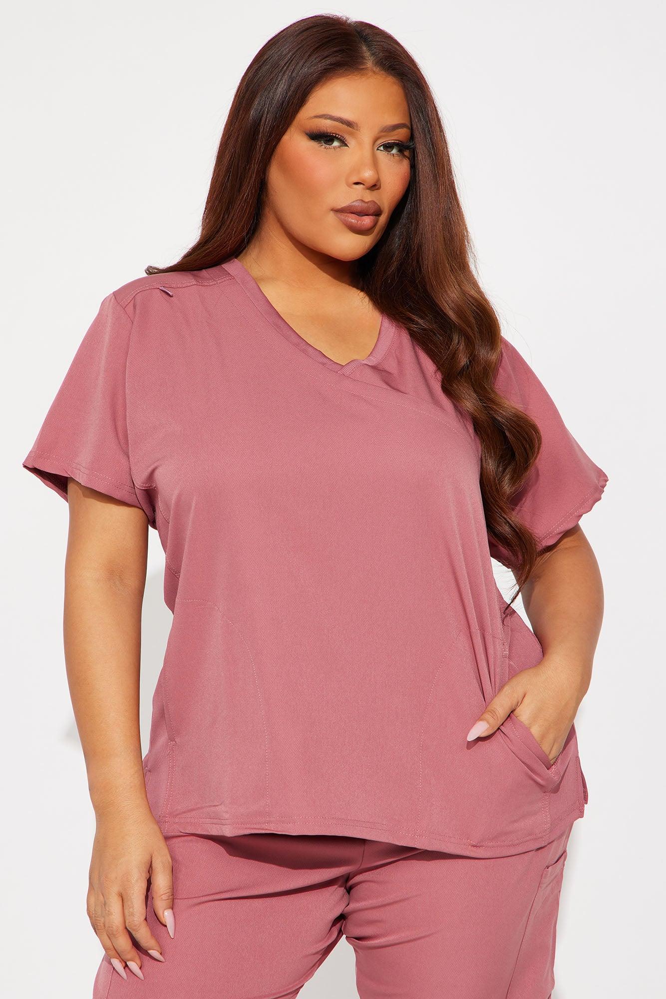 Get To Work Stretch Uniform Scrub Jogger Set - Rose Female Product Image