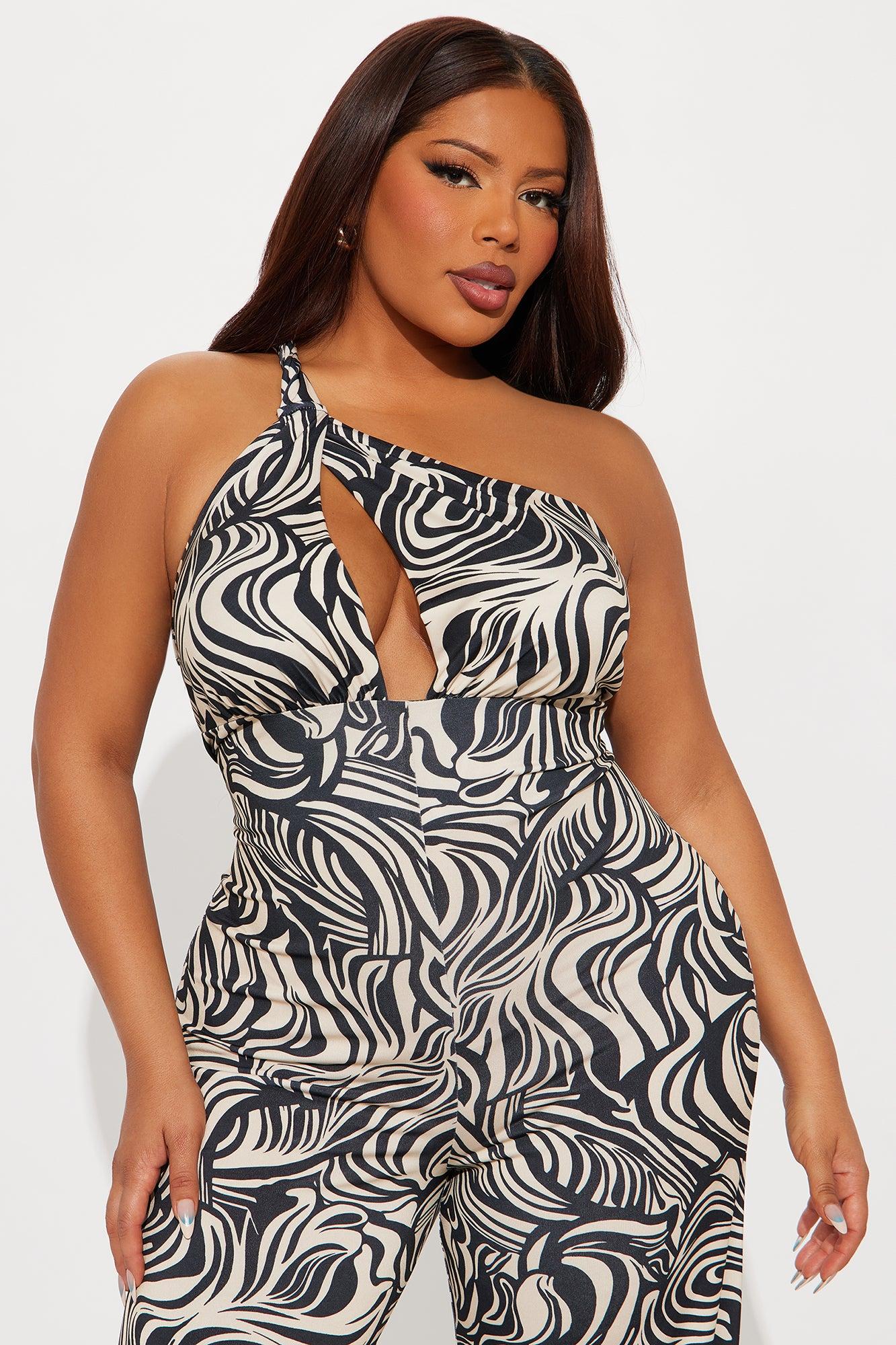 Playing Hard To Get Jumpsuit - Black/combo Female Product Image