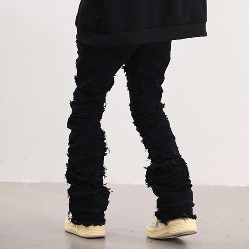 Vintage Erosion Damaged Raw Edge Jeans Product Image