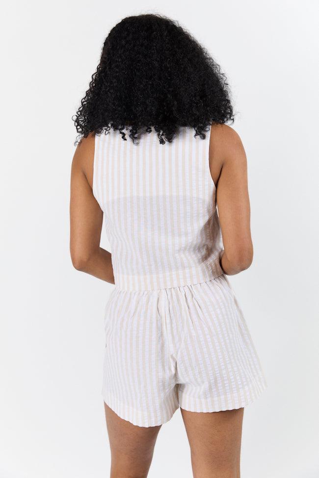Can't Convince Me Ivory and Taupe Striped Woven Set FINAL SALE Product Image