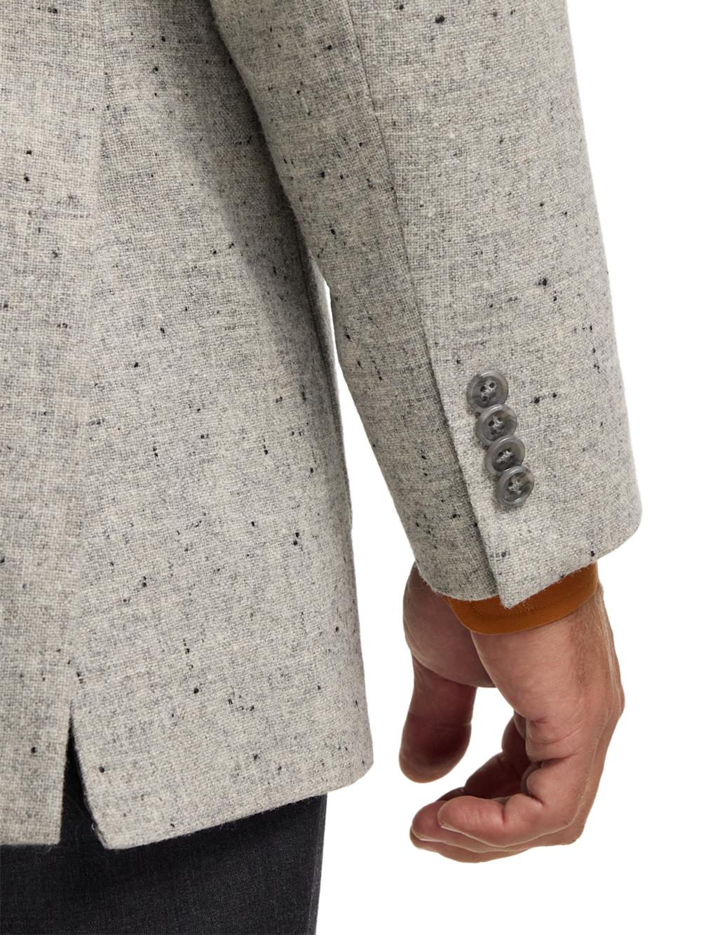Wool Donegal Single Breasted Notch Lapel Sport Coat - Grey Product Image