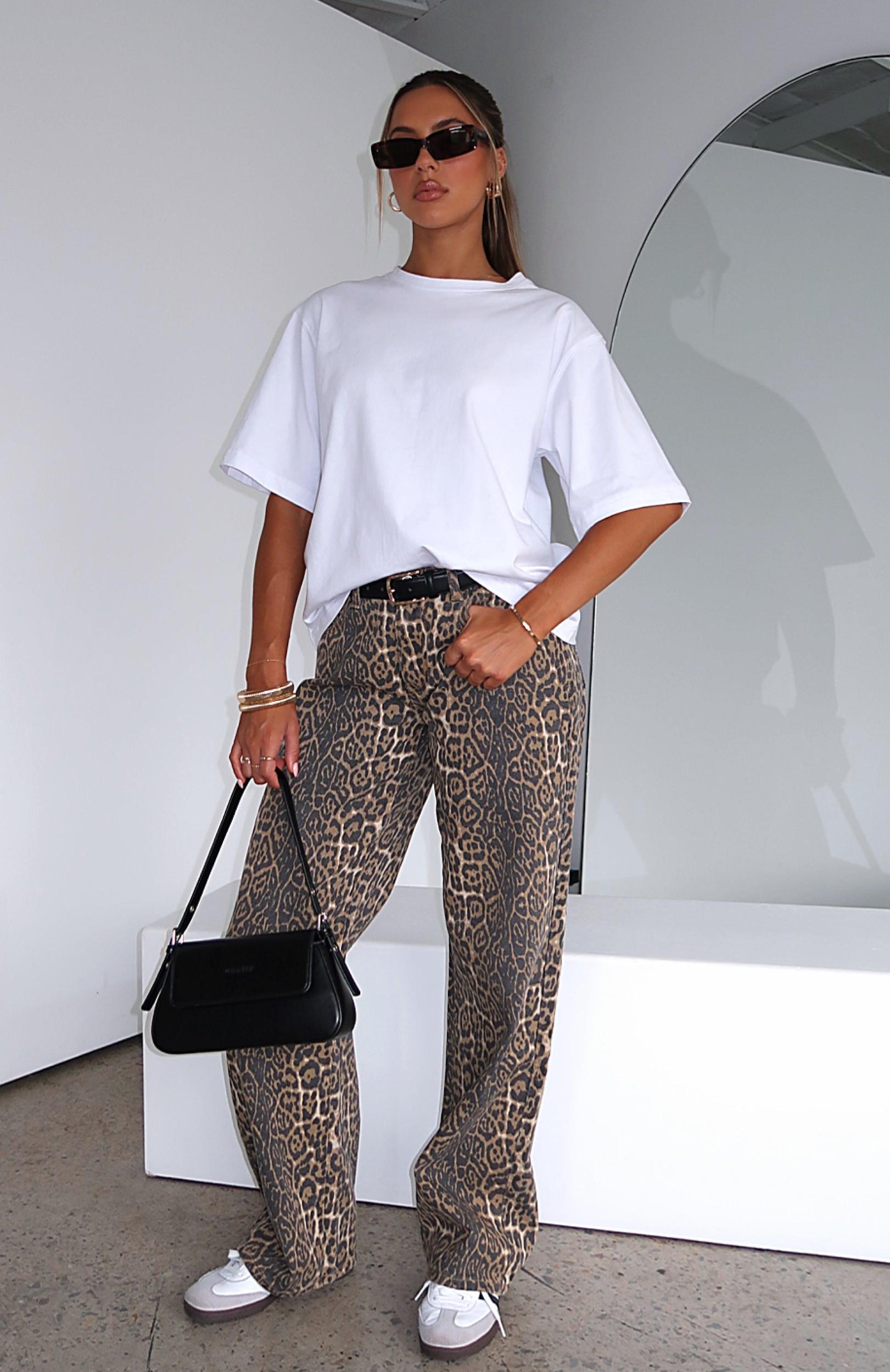 Stella Low Rise Wide Leg Jeans Leopard Product Image