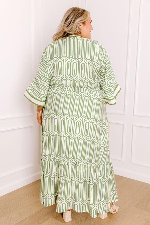 Art Gallery Social Midi Dress in Olive Curves Product Image