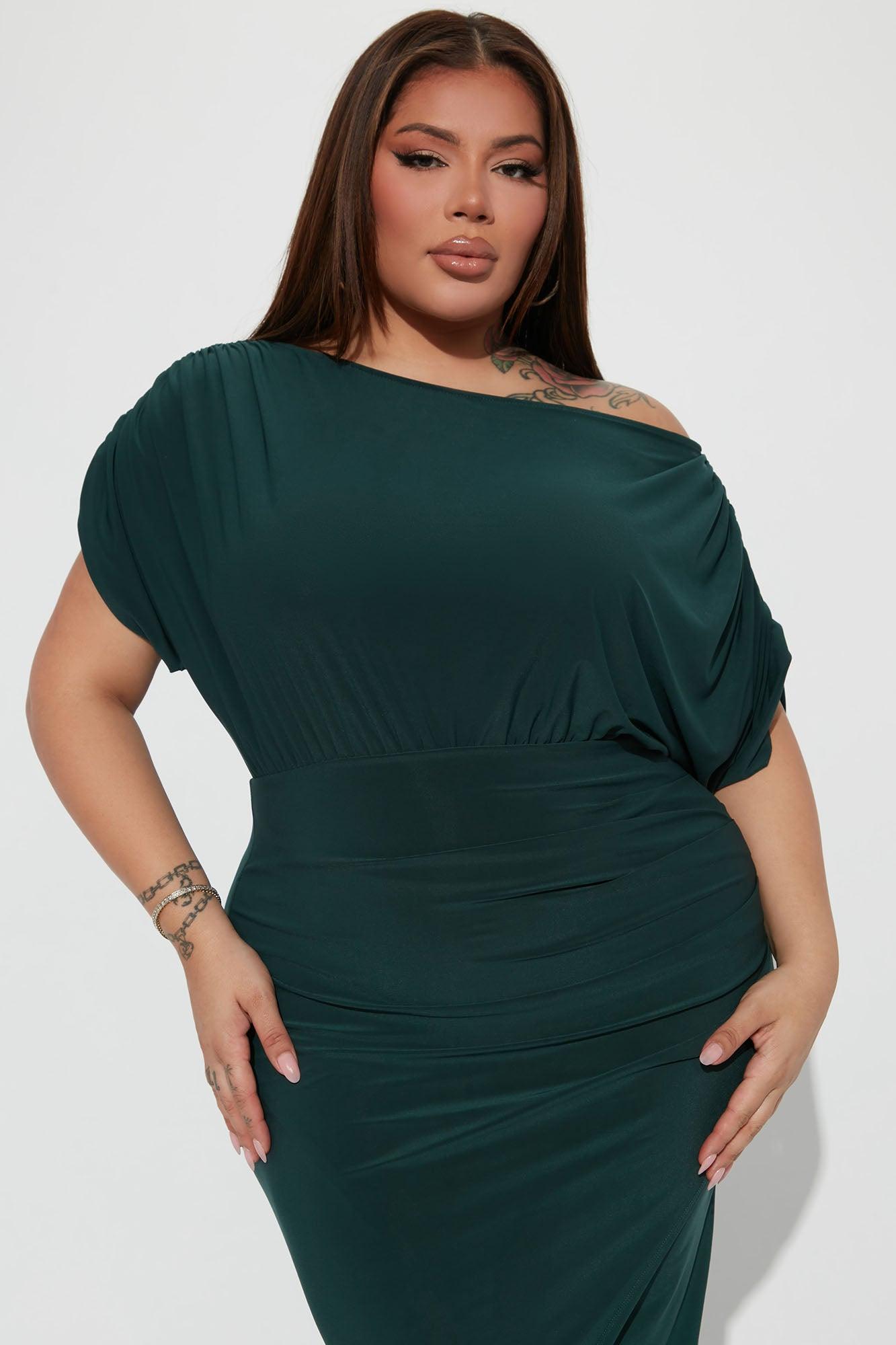 Alex Off Shoulder Maxi Dress - Hunter Product Image