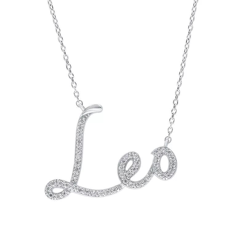 Irena Park Sterling Silver 1/3 Carat T.W. Diamond Zodiac Script Pendant Necklace, Women's, Size: 18", Libra Product Image