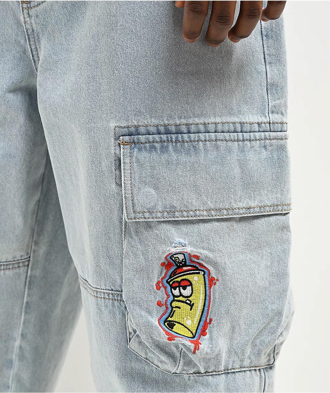 Empyre Dirty Wash Blue Ultra Loose Skate Jeans Product Image