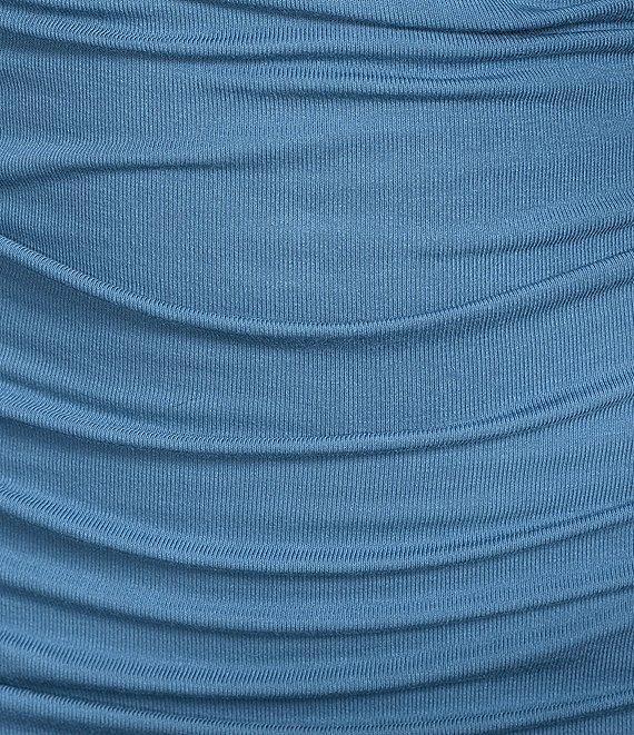 Every Ruched Knit Mock Neck Sleeveless Bodycon Midi Dress Product Image