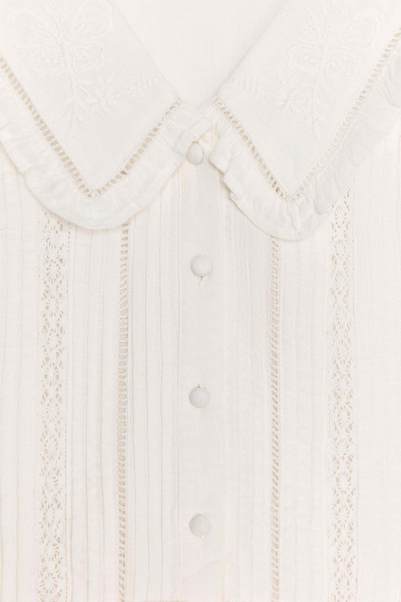 PLEATED PETER PAN COLLAR SHORT DRESS Product Image