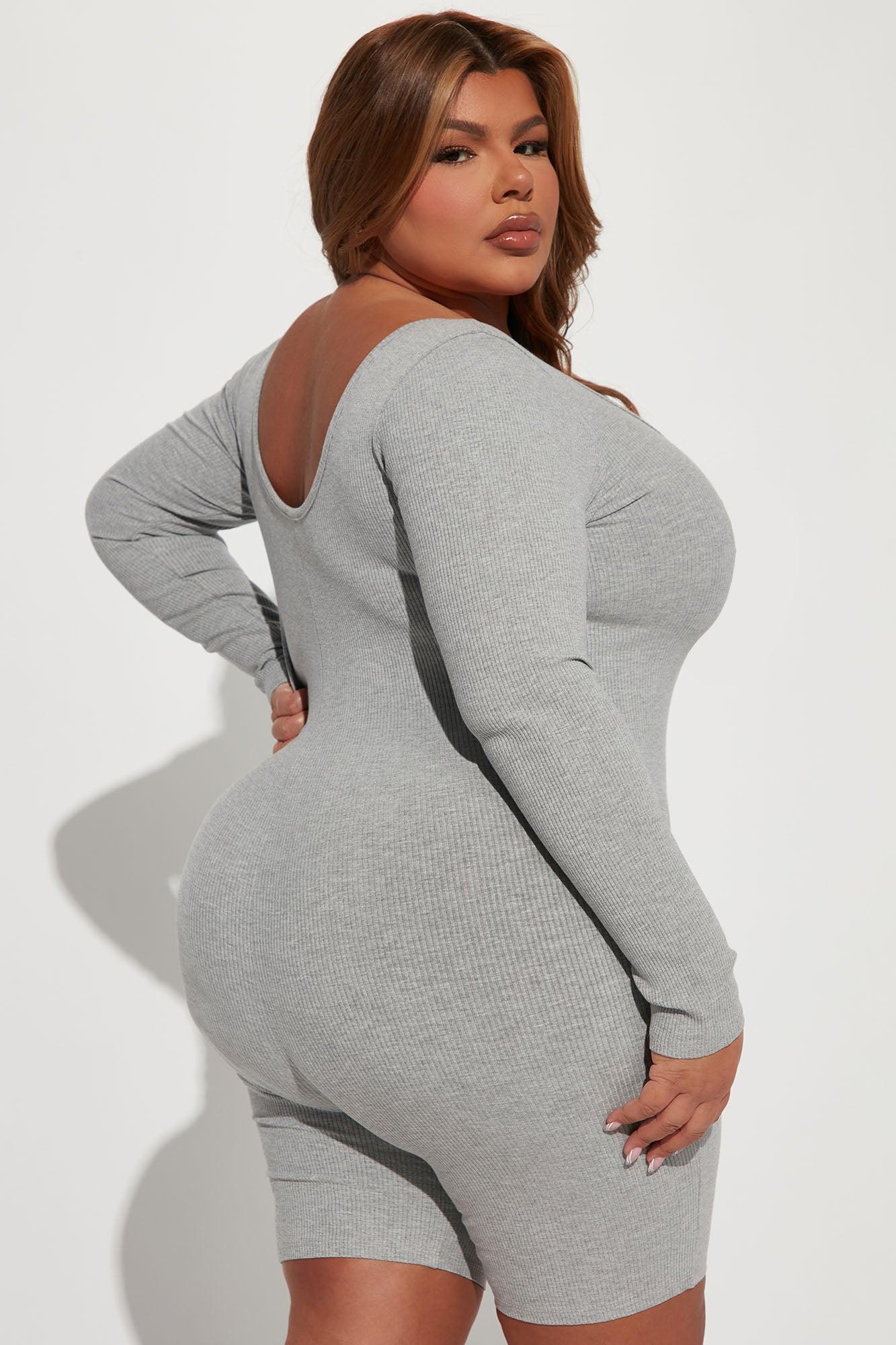 Daisy Snatched Romper - Heather Grey Product Image