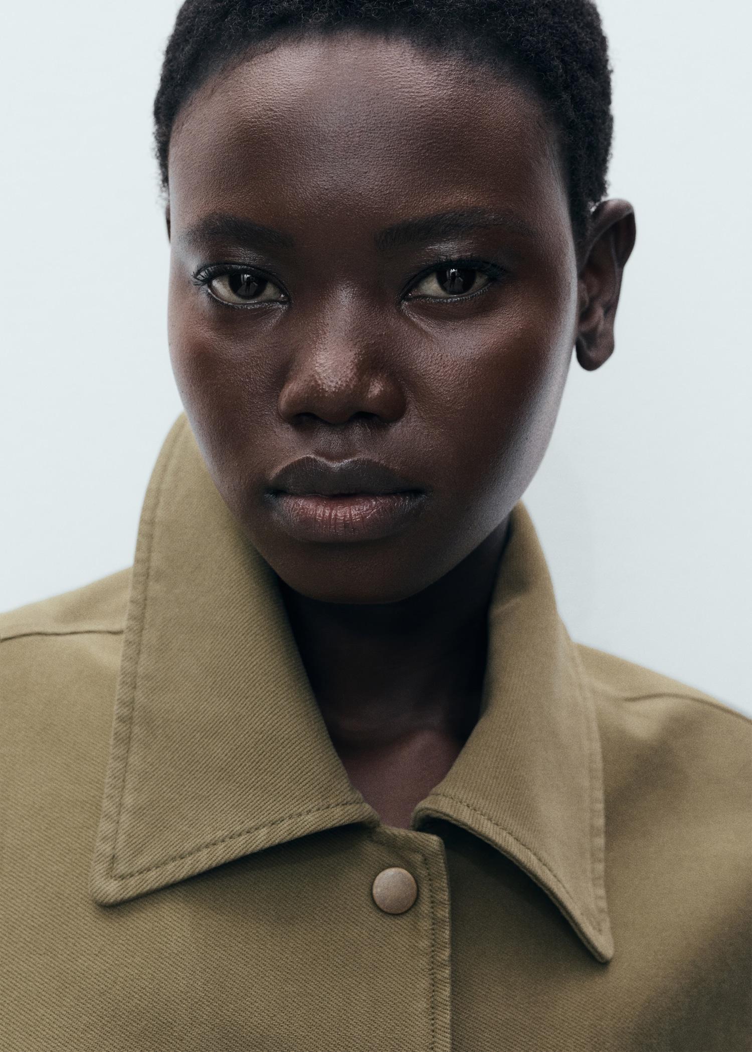 Cotton overshirt with openwork details - Women | MANGO USA Product Image