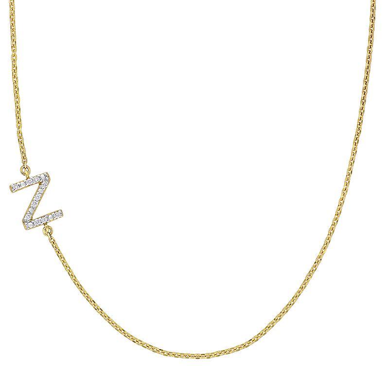 Stella Grace 14k Gold Diamond Accent Initial Necklace, Women's,  Product Image