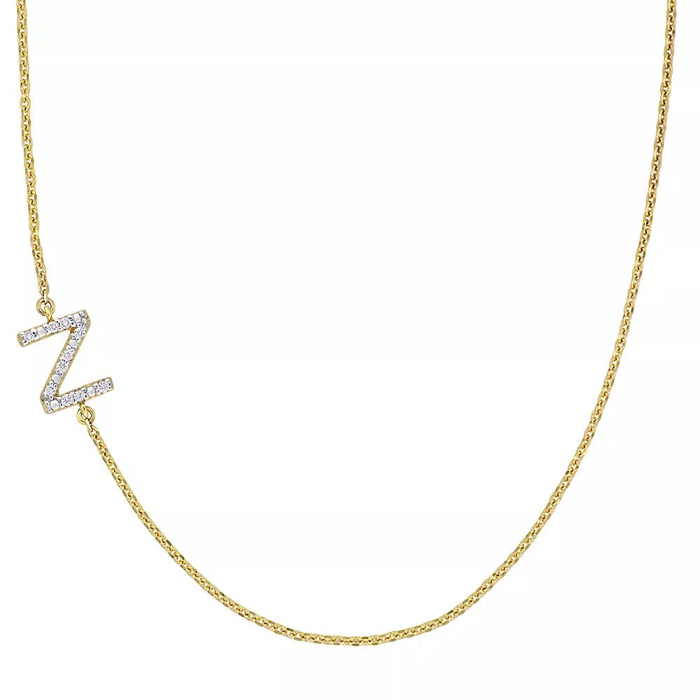 Stella Grace 14k Gold Diamond Accent Initial Necklace, Women's,  Product Image