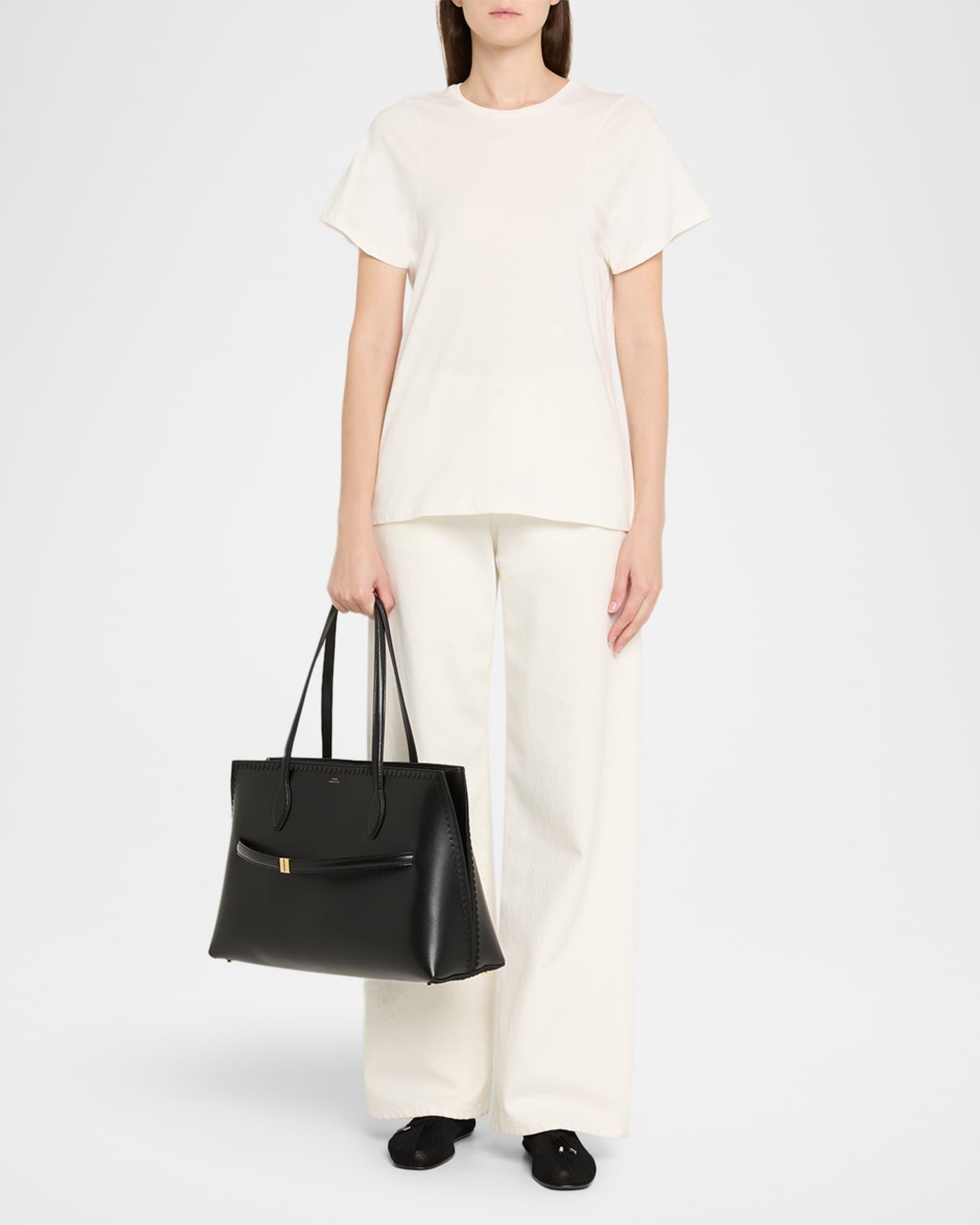 Embroidered Leather Lounge Tote Bag Product Image