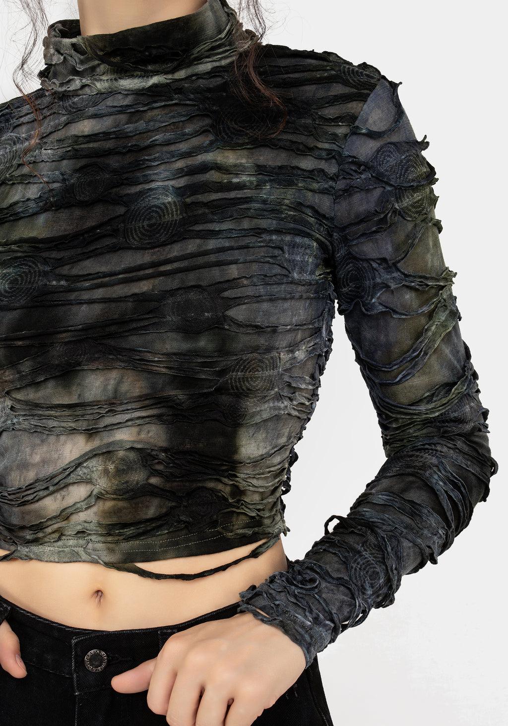 Chlorella Distressed Long Sleeve Top Product Image