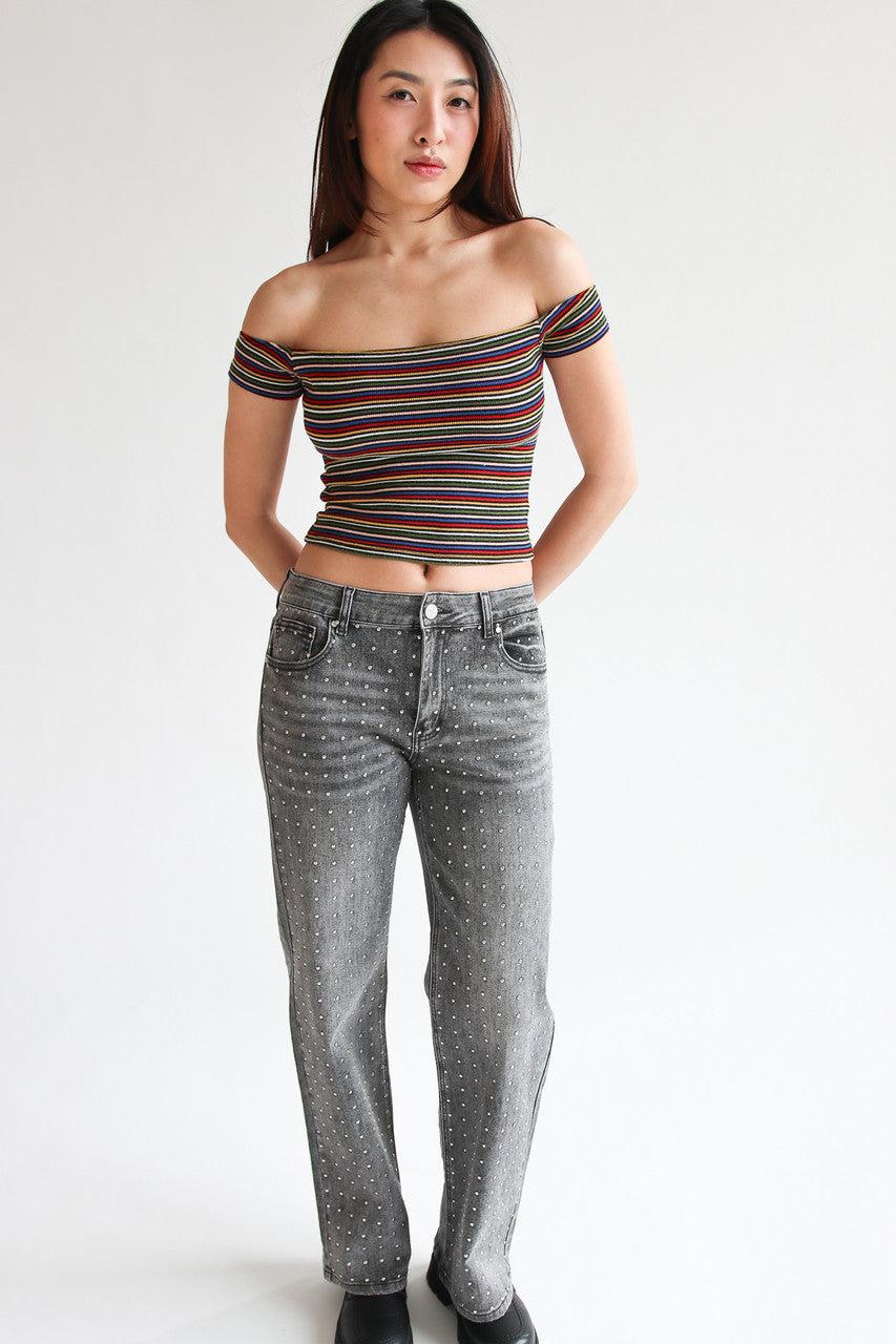 Nailhead Studded Jeans Product Image