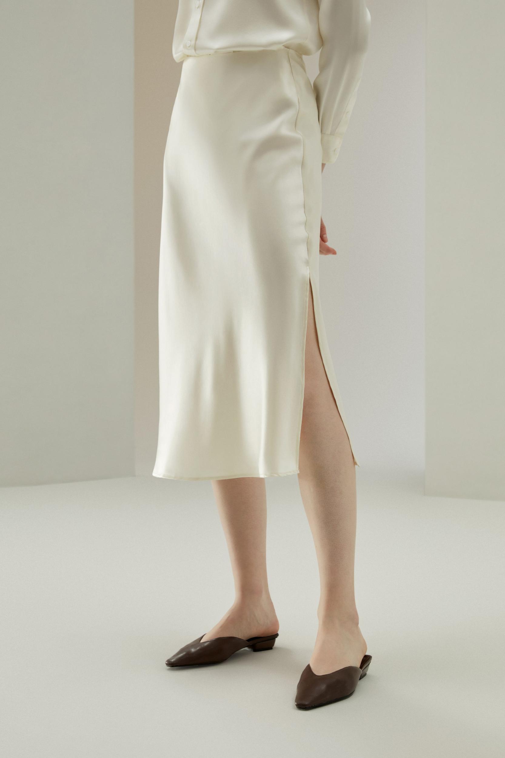 LILYSILK Silk Skirt Pleated - for Women - Black 100% Silk - Luxurious Bias Cut Skirt 16 Product Image