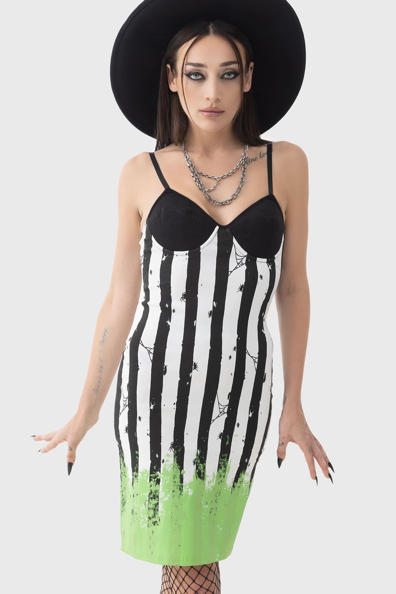 Distressed Stripe Bodycon Dress Product Image