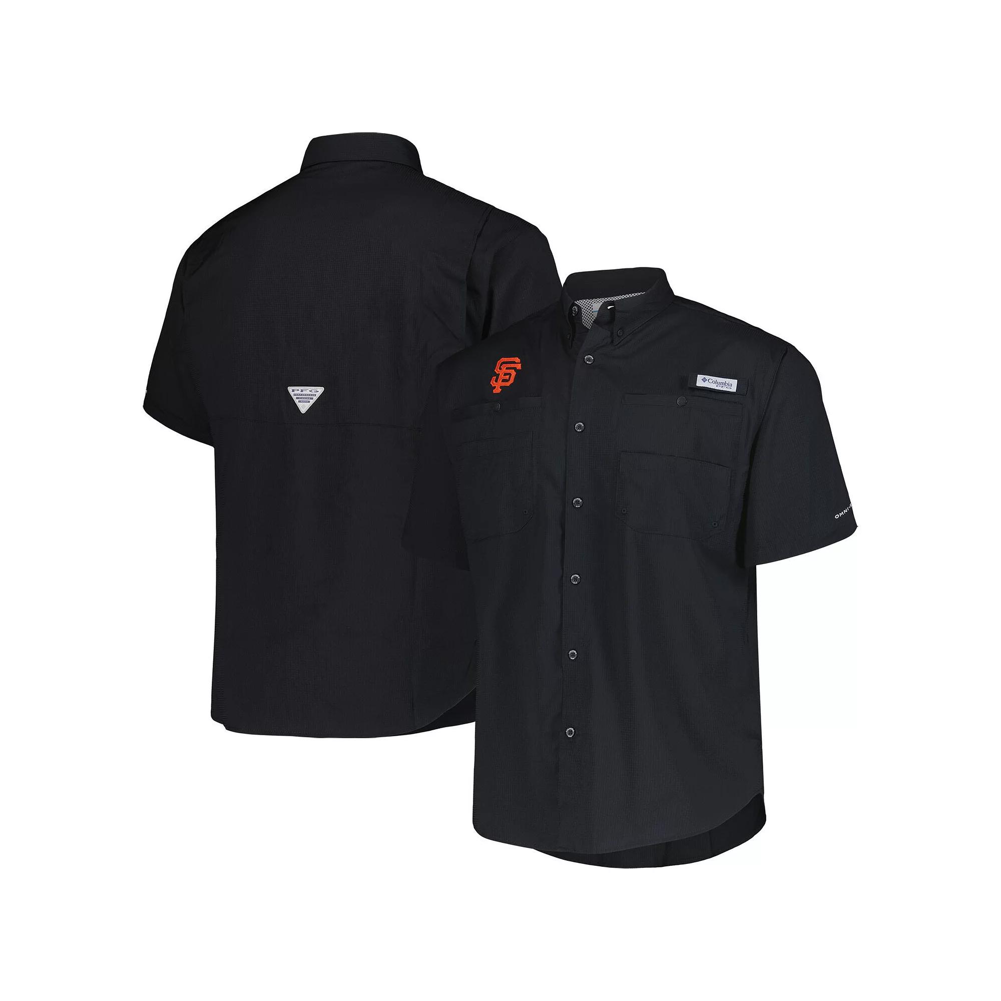 Men's Columbia Black San Francisco Giants Tamiami Omni-Shade Button-Down Shirt,  Product Image