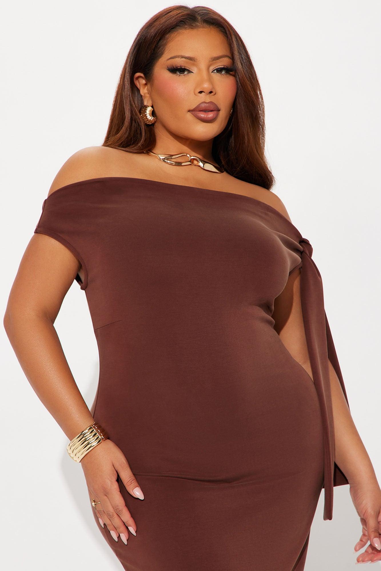 Paris Knotted Maxi Dress - Chocolate Female Product Image