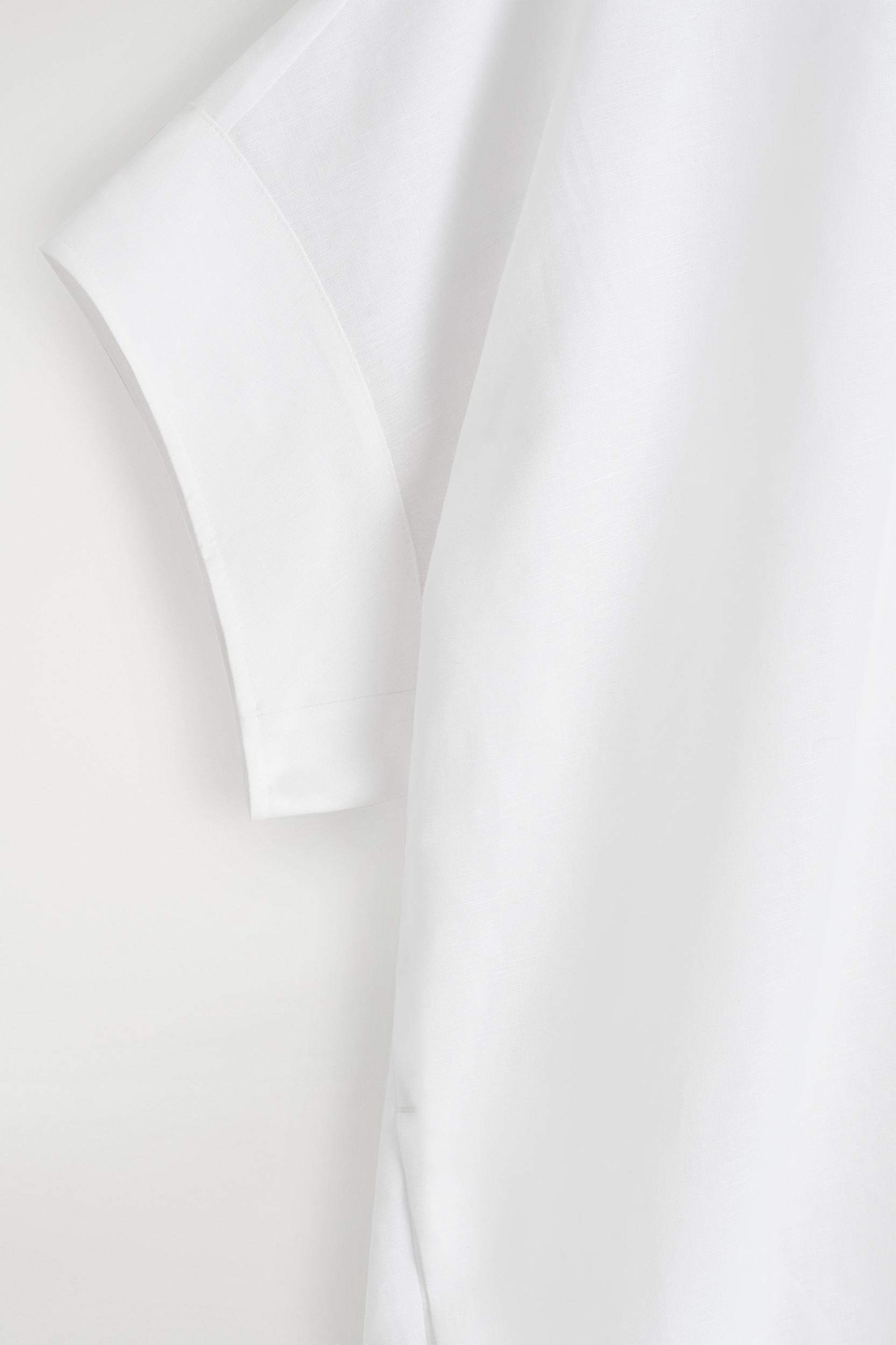 ROUNDED LINEN-COTTON SHIRT DRESS Product Image