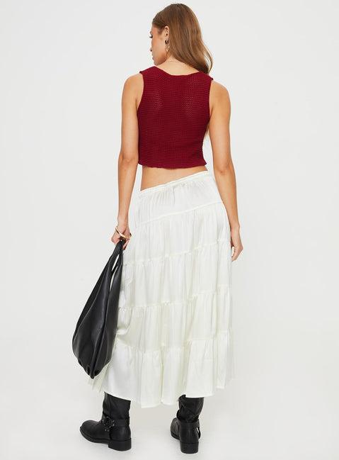 Keira Tiered Maxi Skirt Porcelain Product Image