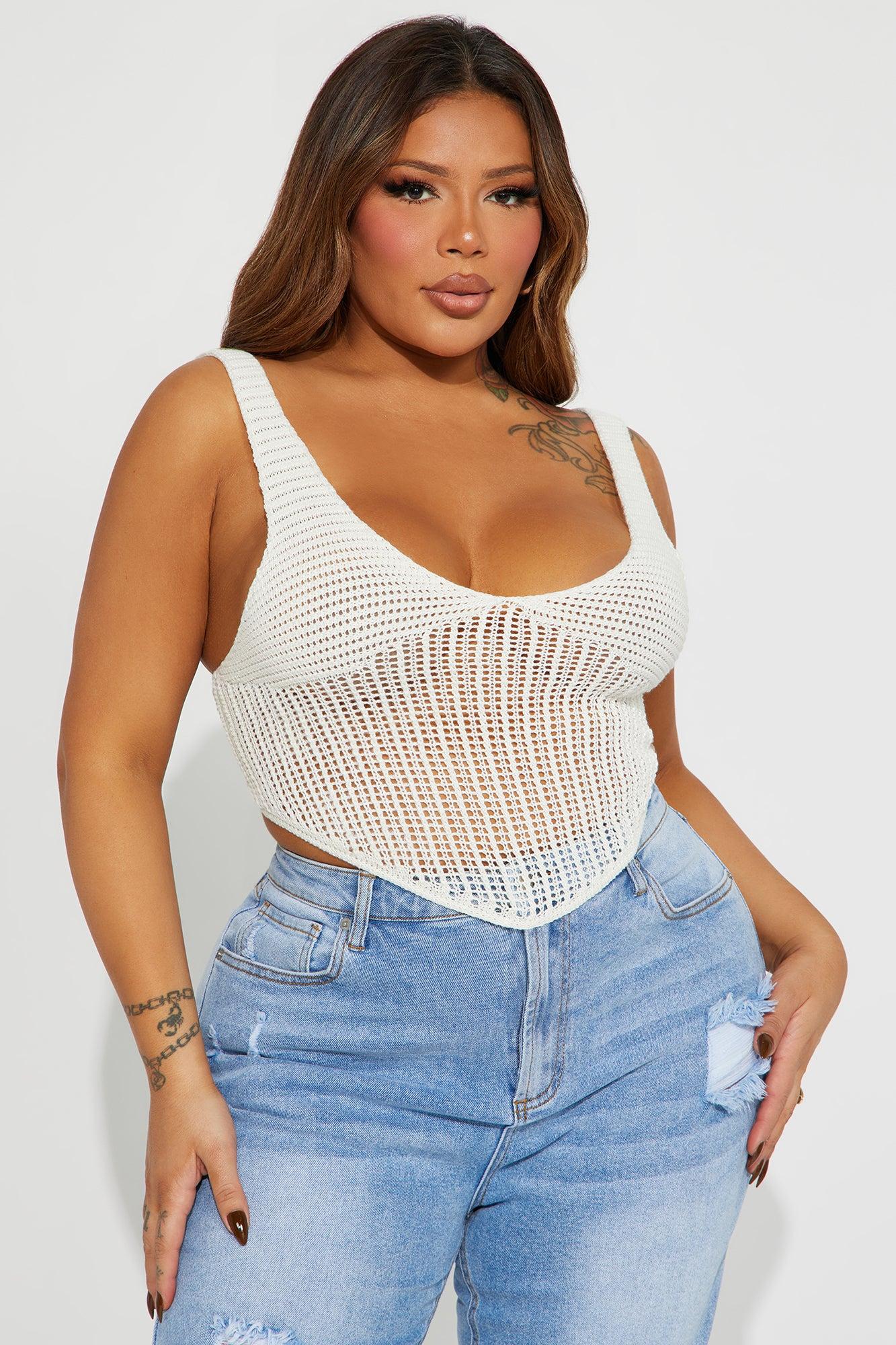 In The Wild Crochet Tank - Off White Product Image