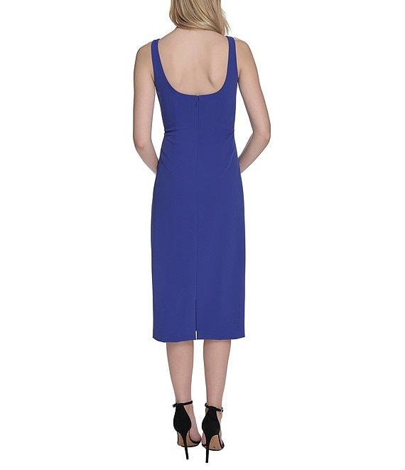 Vince Camuto Square Neckline Sleeveless Midi Sheath Dress Product Image