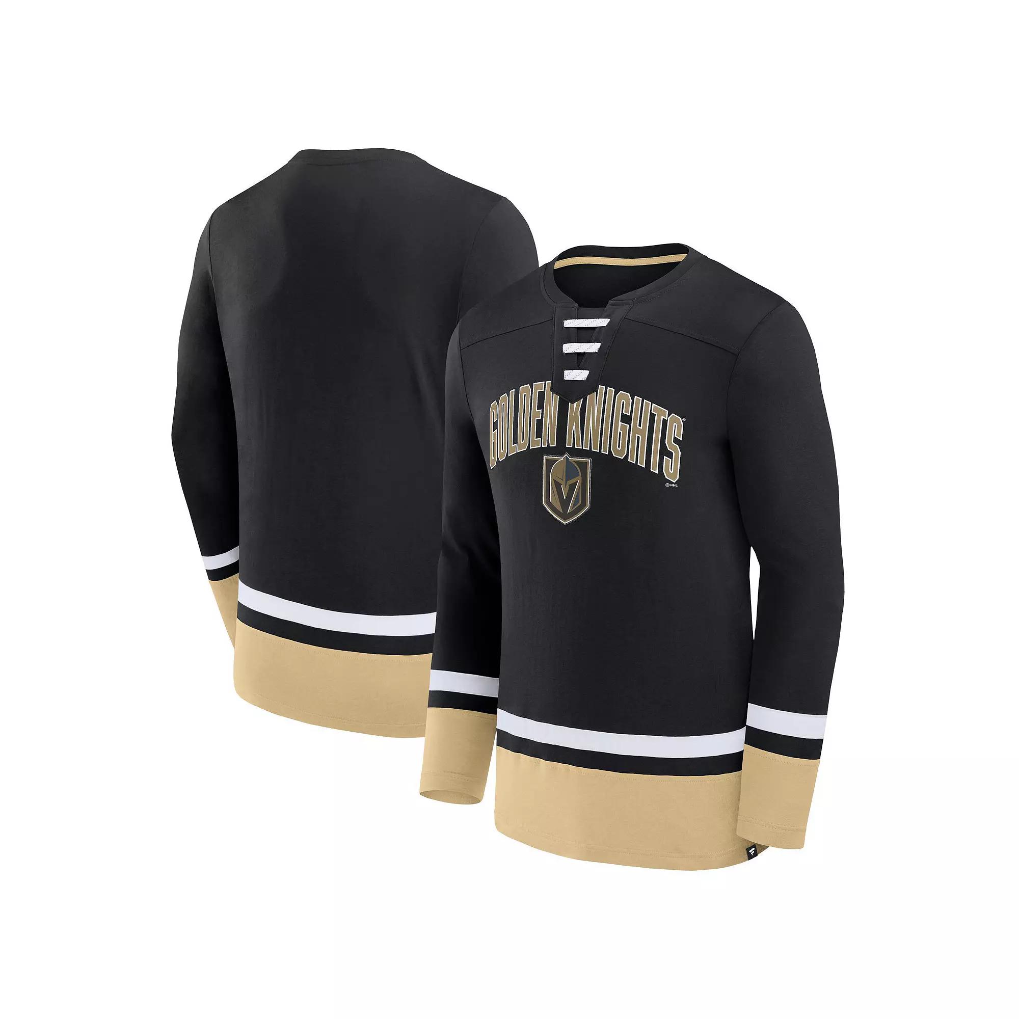 Men's Fanatics Branded Green Minnesota Wild Back Pass Lace-Up Long Sleeve T-Shirt,  Product Image