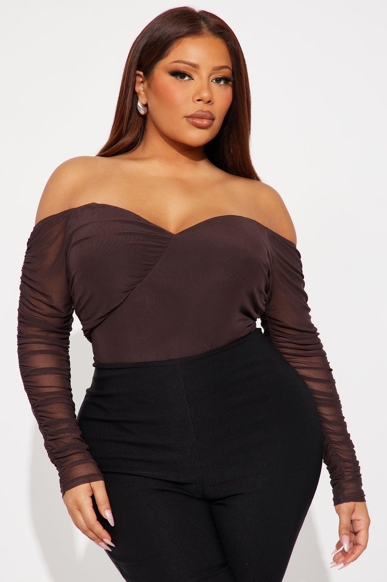 A Hot Mesh Bodysuit - Chocolate Female Product Image