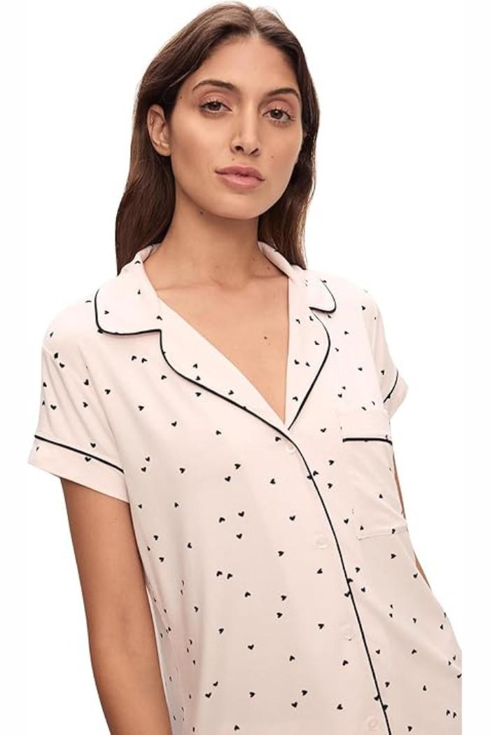 GISELE PRINTED SHORTIE SET LITTLE HEART SORBET PINK/BLACK Product Image