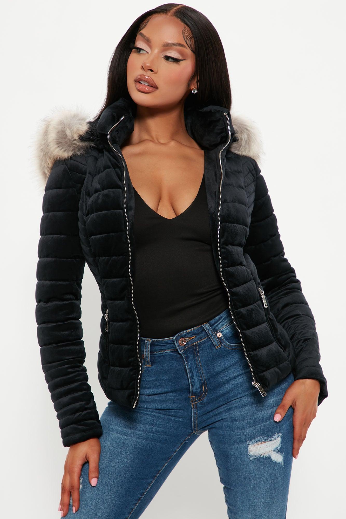 Always Ready Velvet Puffer Jacket - Black Product Image