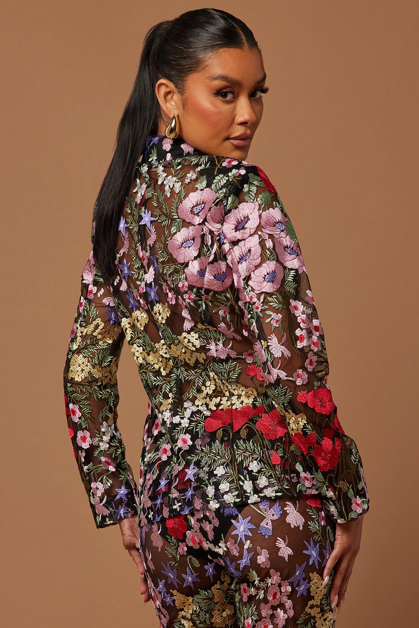 Erin Embroidered Blazer - Black/combo Product Image