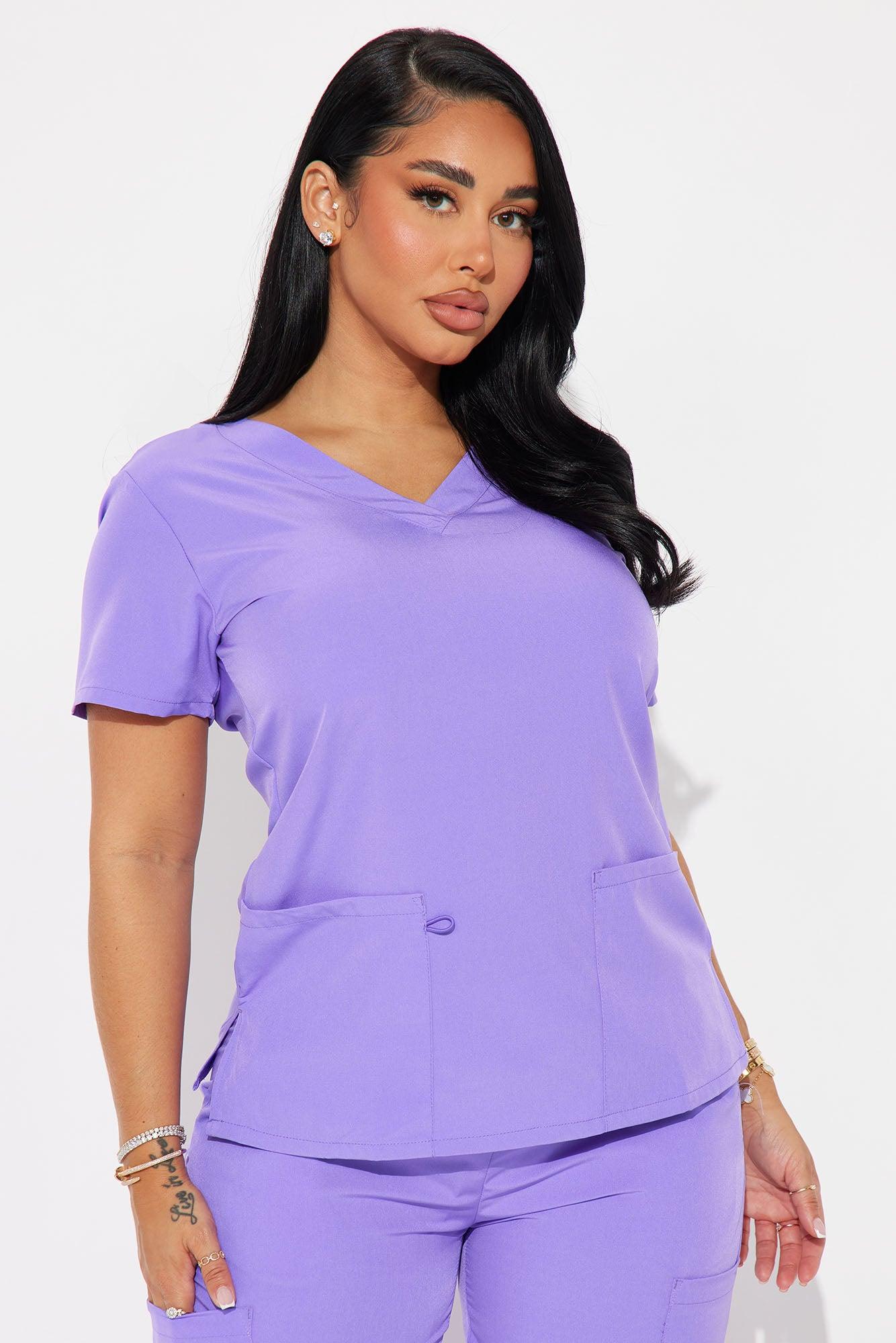 Working Overtime 4FLEX Uniform Scrub Top - Violet Product Image