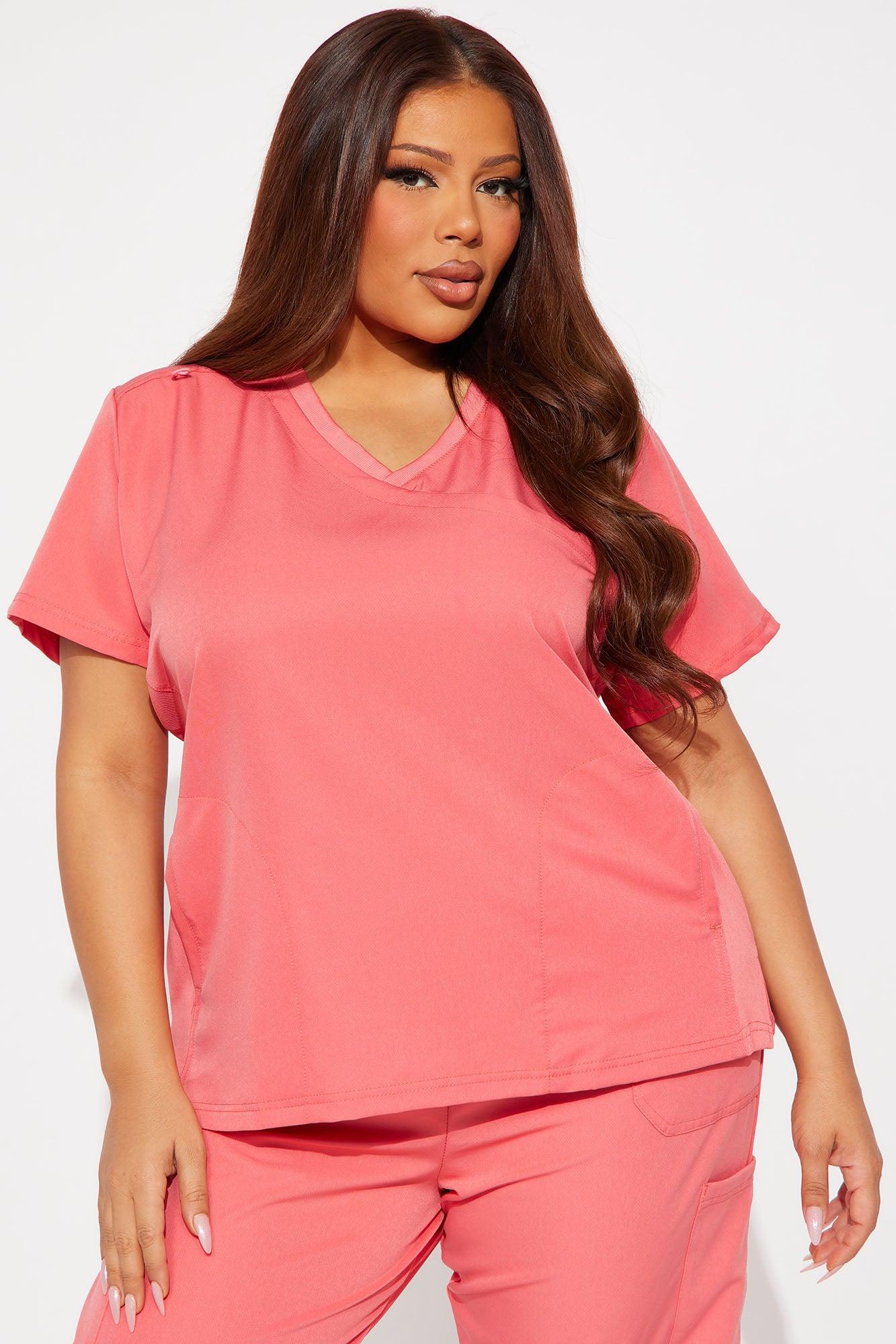 Get To Work Stretch Uniform Scrub Jogger Set - Coral Female Product Image