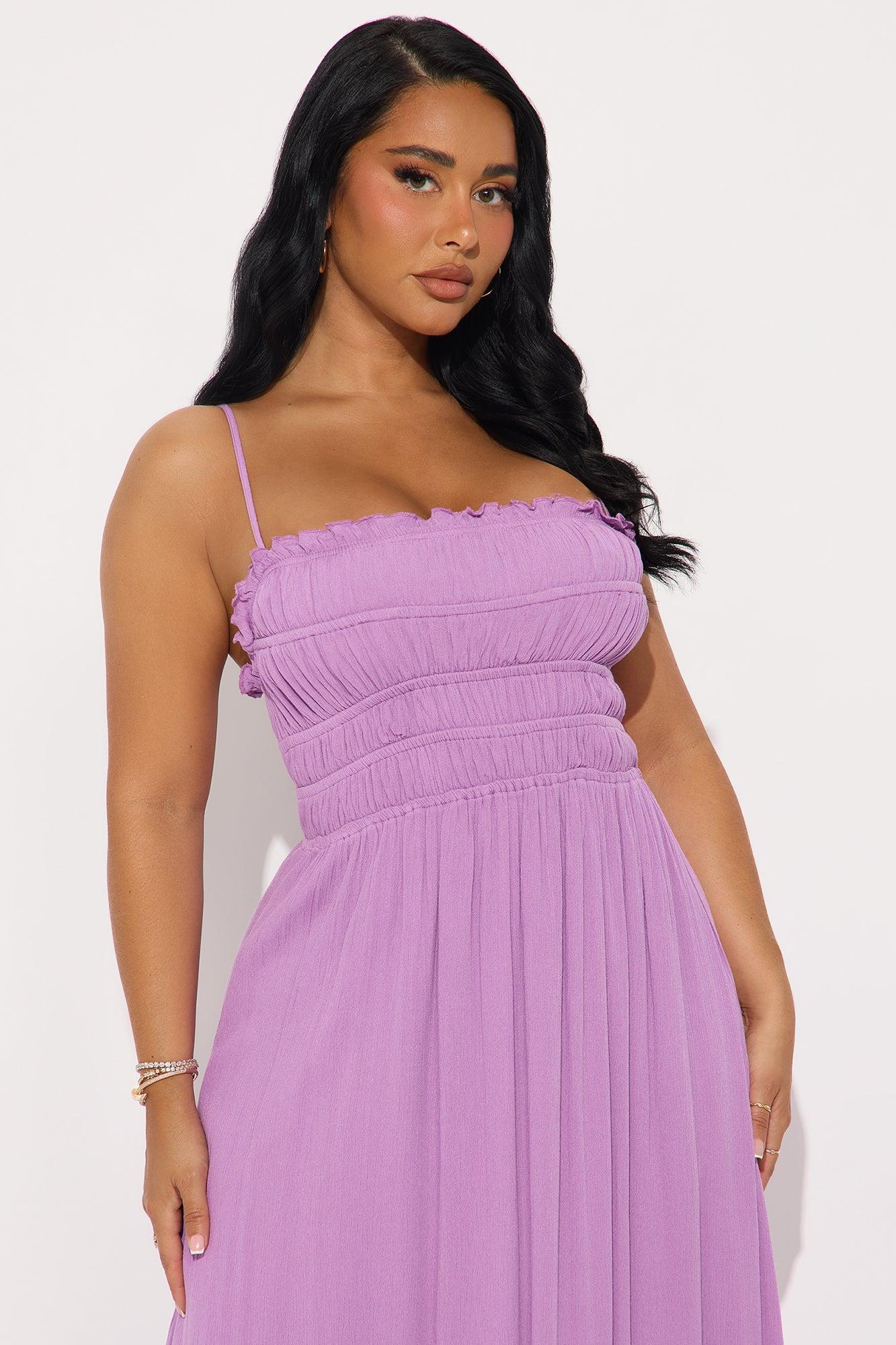 Sierra Smocked Maxi Dress - Purple Female Product Image