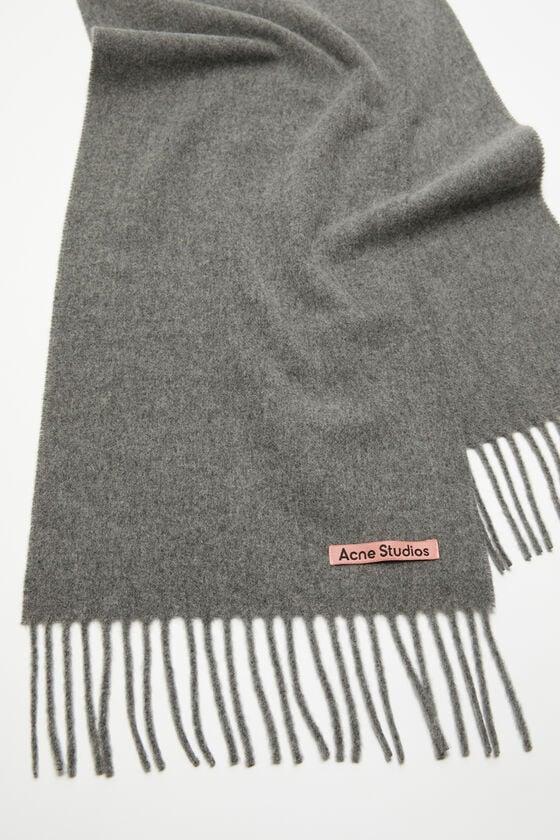 Fringe wool scarf - skinny Product Image