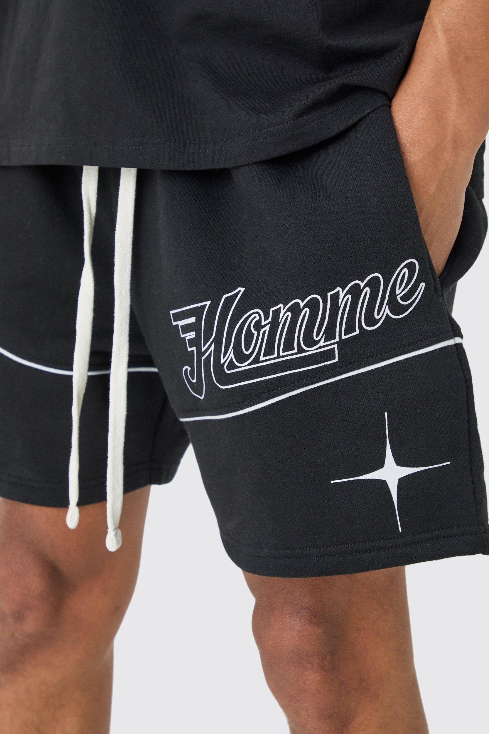 Relaxed Short Length Homme Volley Shorts | boohooMAN USA Product Image