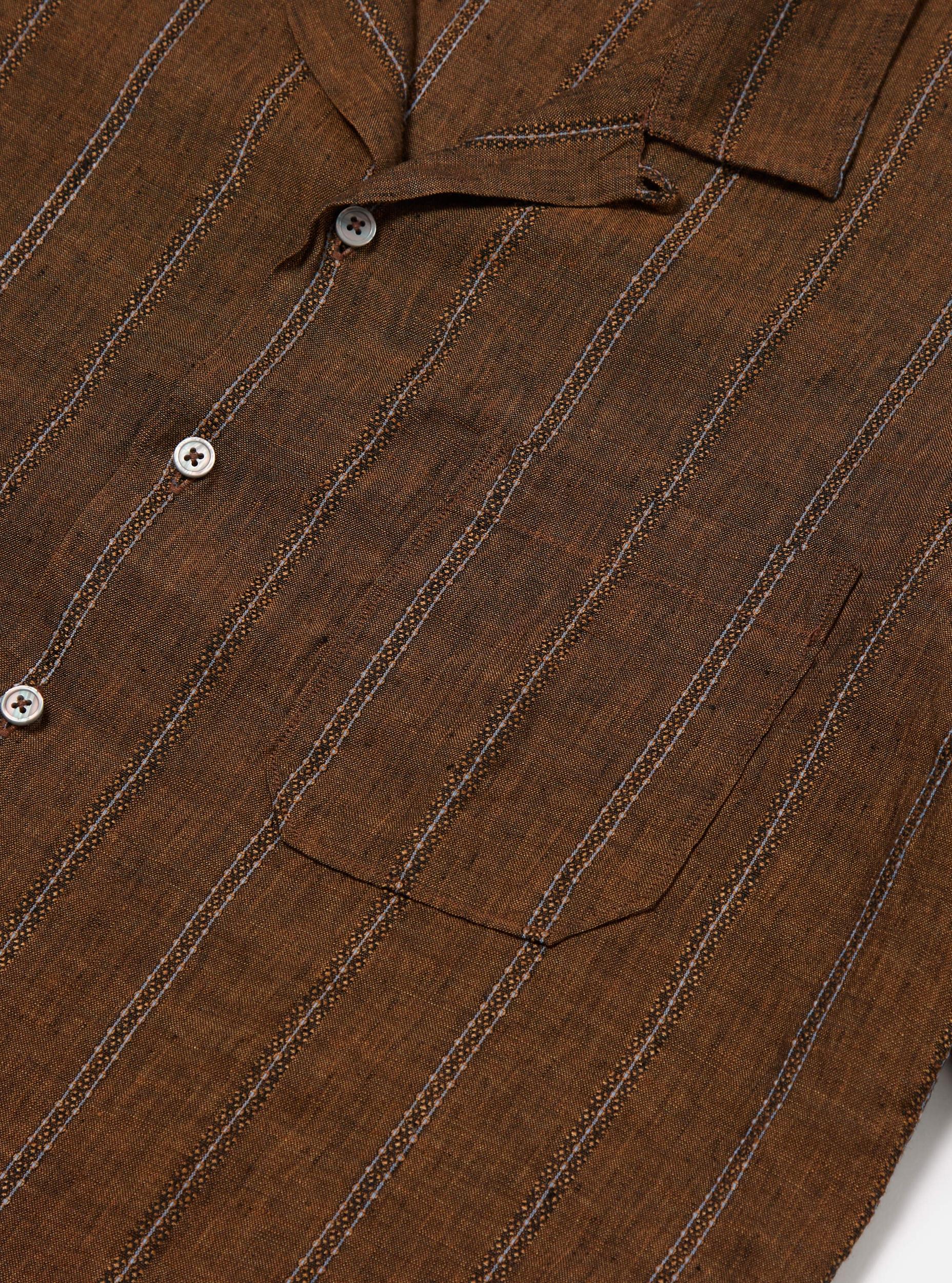 Brown Stripe Linen Road Shirt Product Image