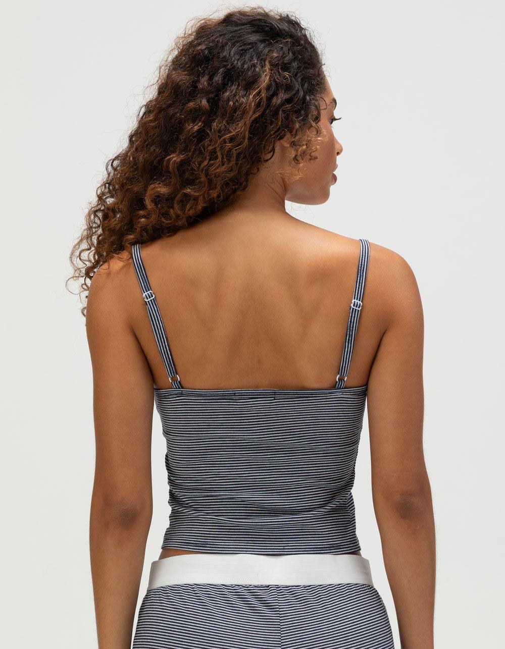 FULL TILT Stripe Button Womens Cami - NAVY COMBO Product Image