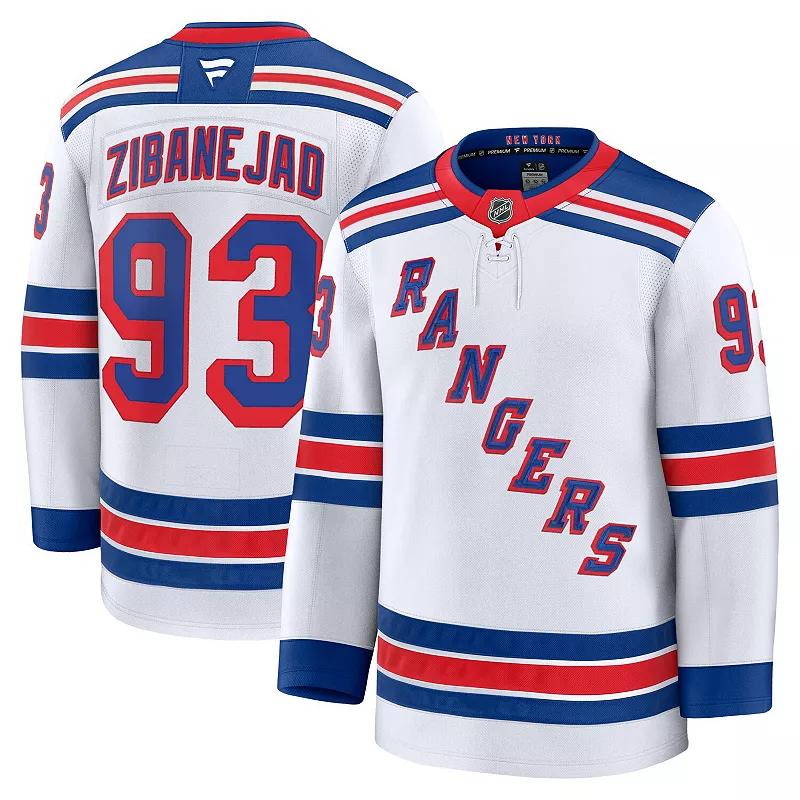 Men's Fanatics Mika Zibanejad White New York Rangers Away Premium Jersey, Size: 60, Ran White Product Image