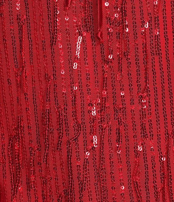Next Up Long Sleeve Fringe Sequin Dress Product Image