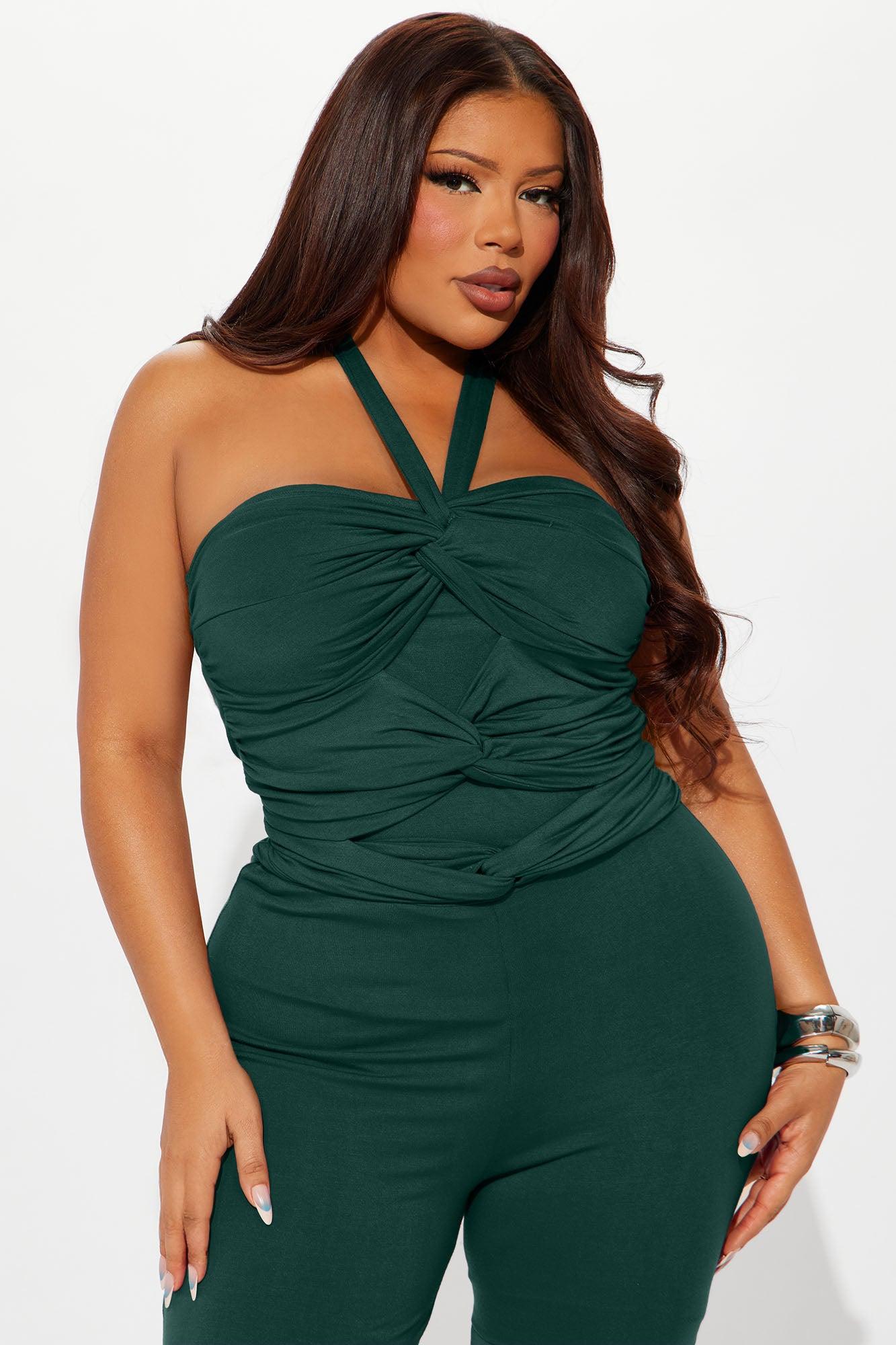 Never Going Back Jumpsuit - Hunter Green Female Product Image