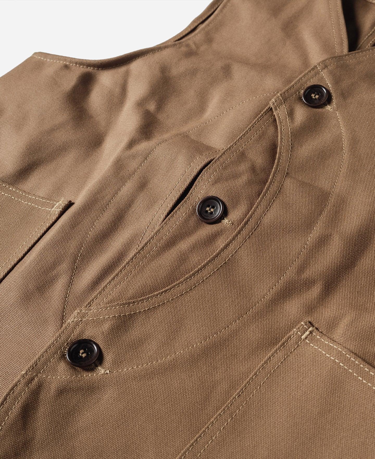 1930s Heavyweight Canvas Game Pocket Hunting Vest - Khaki Product Image