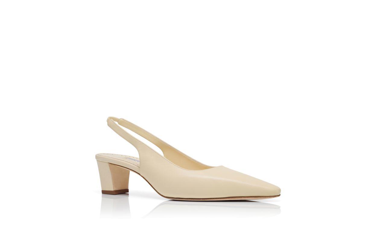 TEUTAMOSPLA Light Cream Nappa Leather Slingback Pumps Product Image