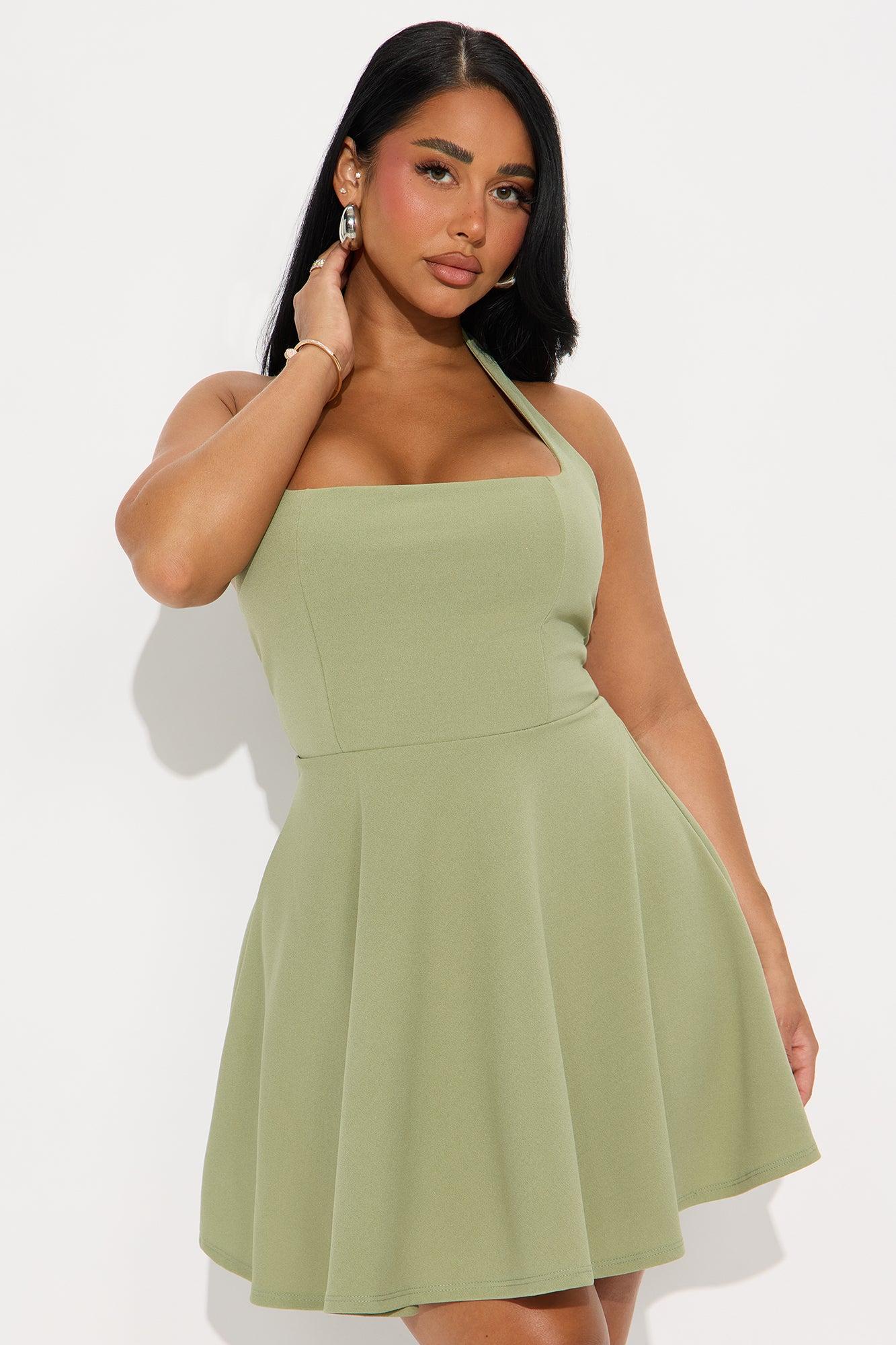 Alena Halter Mini Dress - Sage Product Image
