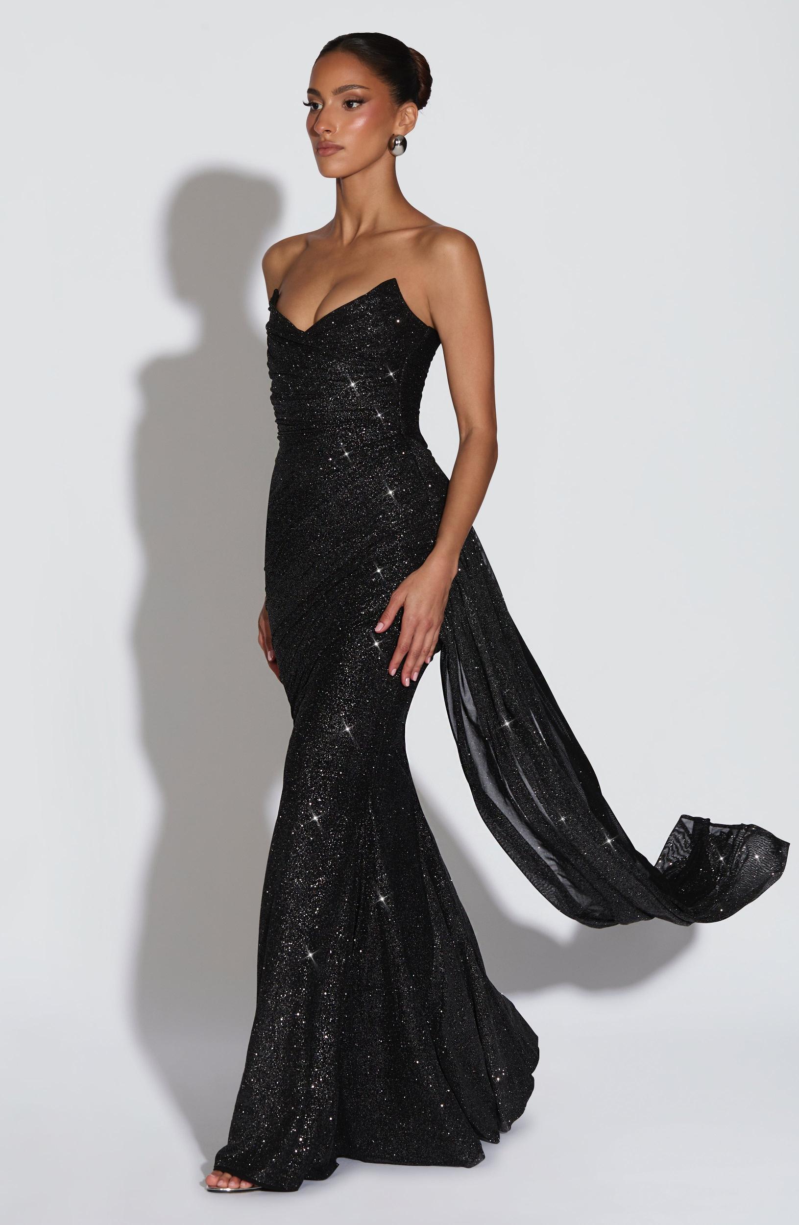 Ashika Maxi Dress - Black Sparkle Product Image