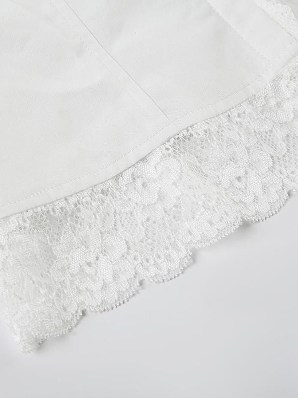 Square Neck Lace Stitching Bowknot Slim Tank Top Product Image