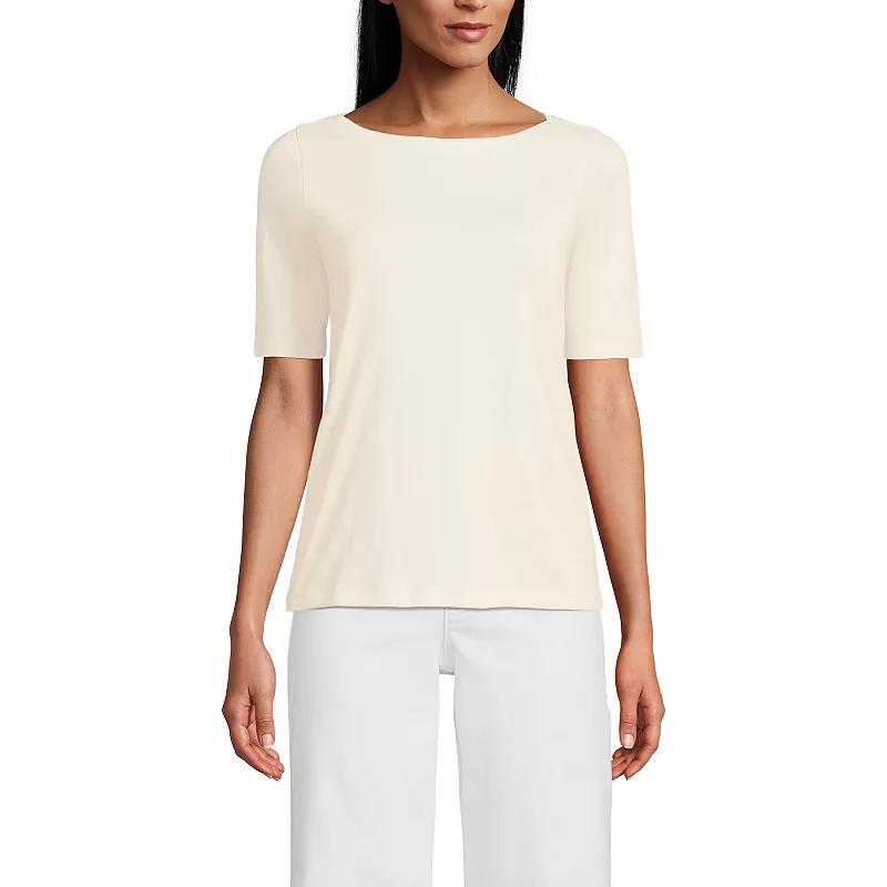 Women's Lands' End Supima Top, Size: Medium, Radiant Blue Product Image